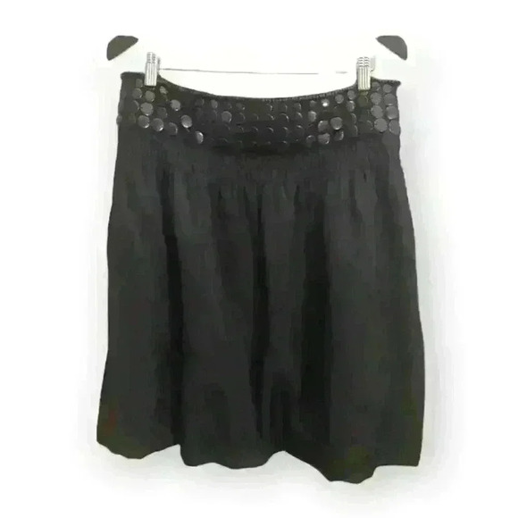 Escada Dresses & Skirts - Laurel Escada Flowy  Black Bubble Skirt Wooden Beads Button Accent